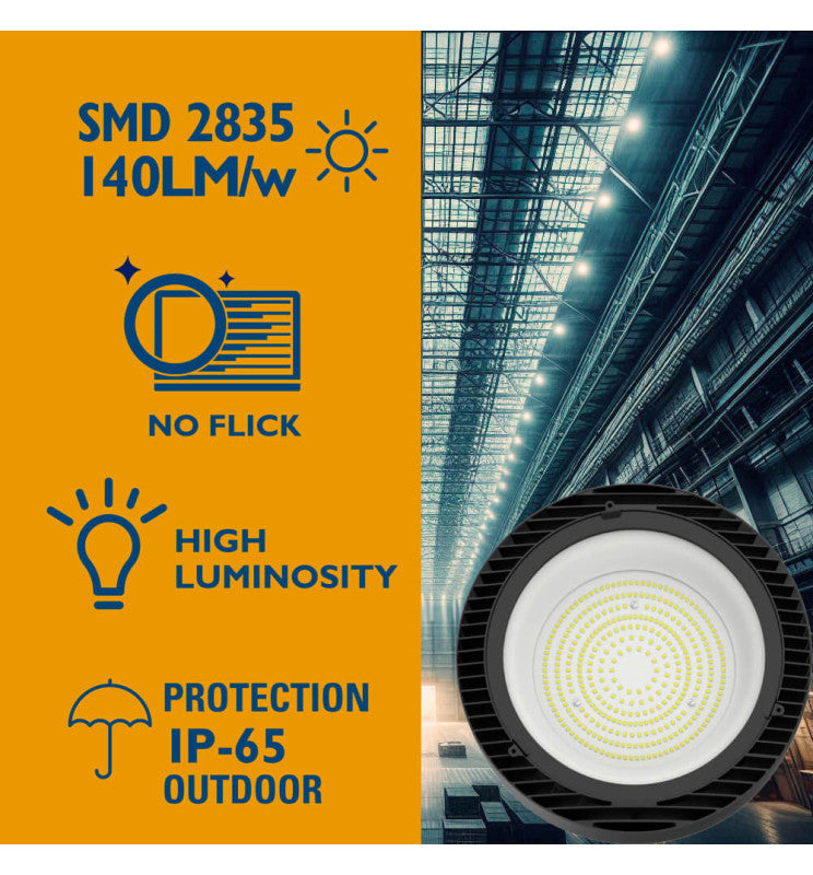 LED Industrial High Bay 80W-100W-150W UFO ENDURANCE OSRAM CHIP DURIS E 2835