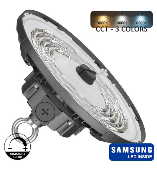 LED Industrial High Bay 200W-150W-100W - UFO FRANCE - SAMSUNG CHIP 2835 - CCT - 60º - 90º