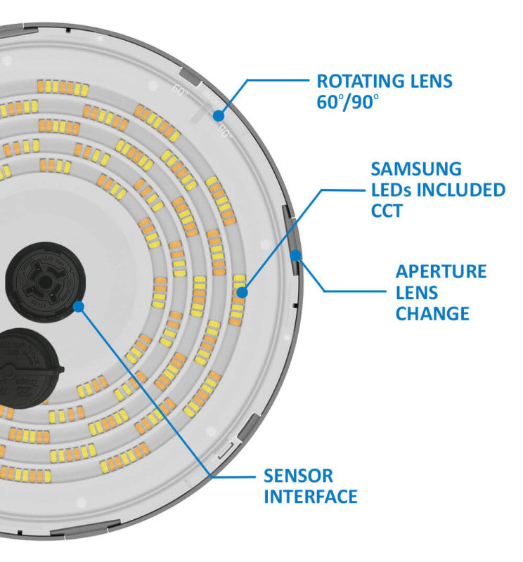 Campana Industrial LED 150W-100W-80W - UFO FRANCE - SAMSUNG CHIP 2835 - CCT - 60º - 90º