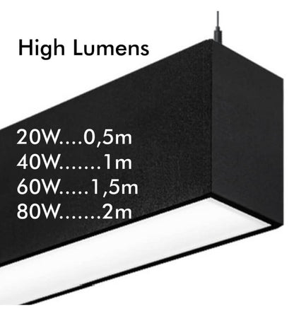 Lámpara Lineal Colgante LED - MUNICH NEGRO