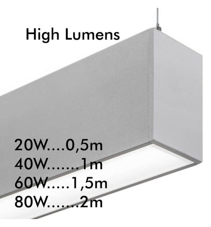 Lámpara Lineal Colgante LED - MUNICH PLATA