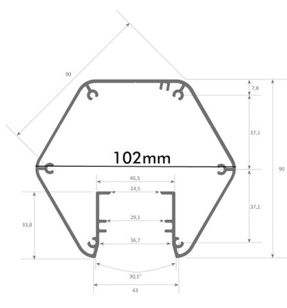 Lámpara Lineal Colgante LED - PACO AZUL