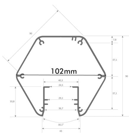 Lámpara Lineal Colgante LED - PACO GRIS