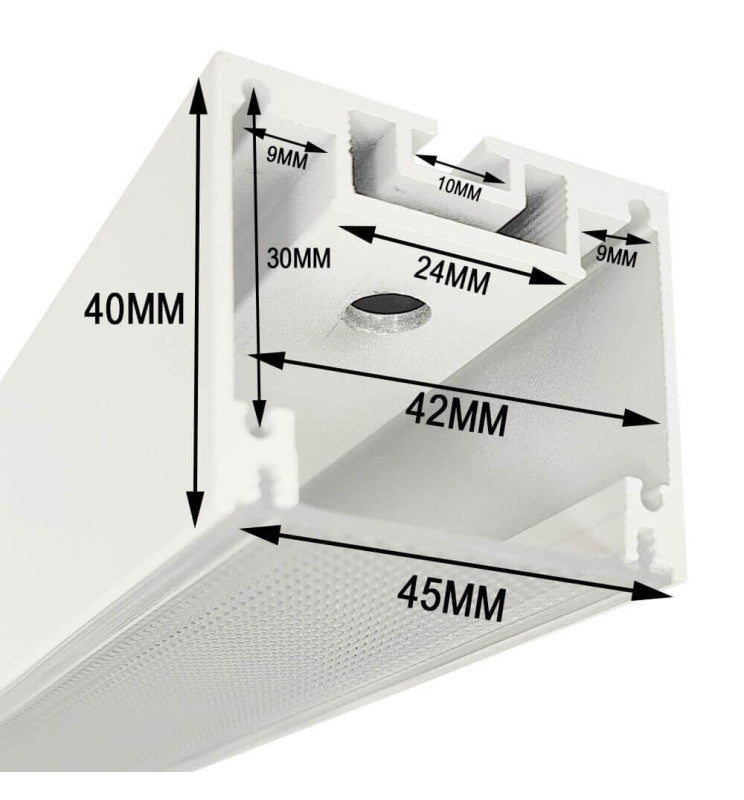 Perfil Aluminio - Blanco - POSTDAM -2 Metros - Regleta + Colgante