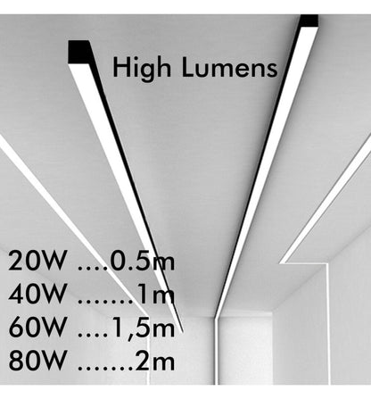 LED Lineær Overflatemontert Armatur - MUNICH SVART