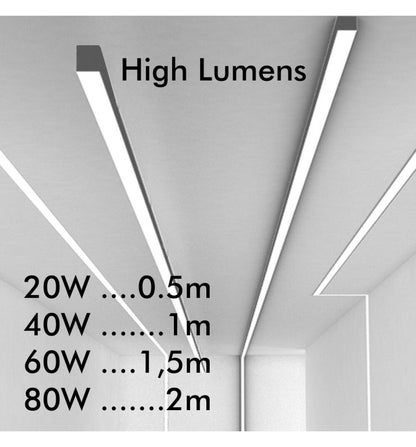 LED Lineær Overflatemontert Armatur - MUNICH SØLV